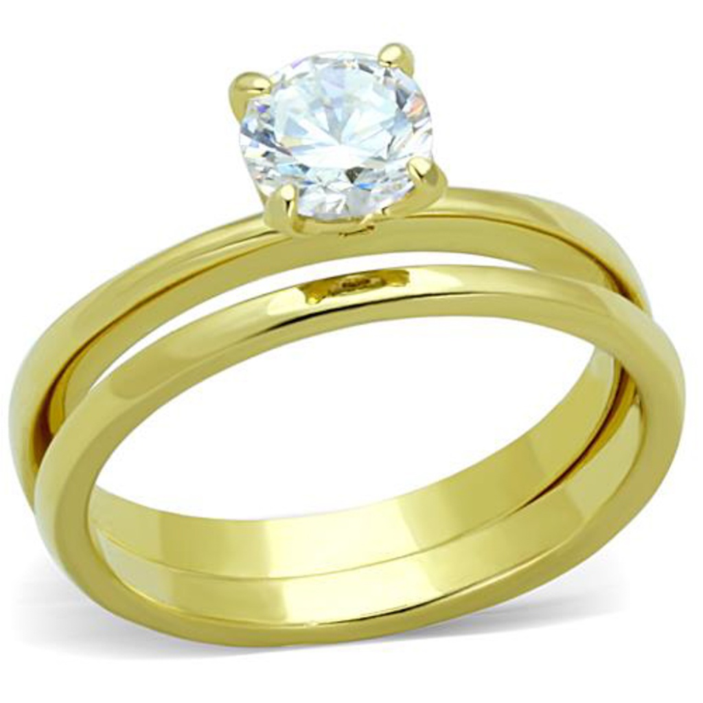 .85 Ct Stainless Steel Classic Wedding Ring Set